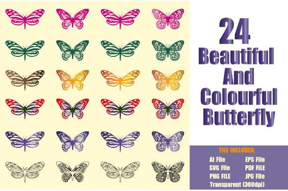 Download 24 Butterfly Colourful and Beautiful SVG - Butterfly Collection